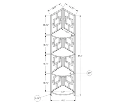 Black Square 4-Shelf Corner Bookcase -Living Room Furniture Store 810512905 3