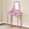 Pink Vanity Table With Mirror -Living Room Furniture Store 810512906 1
