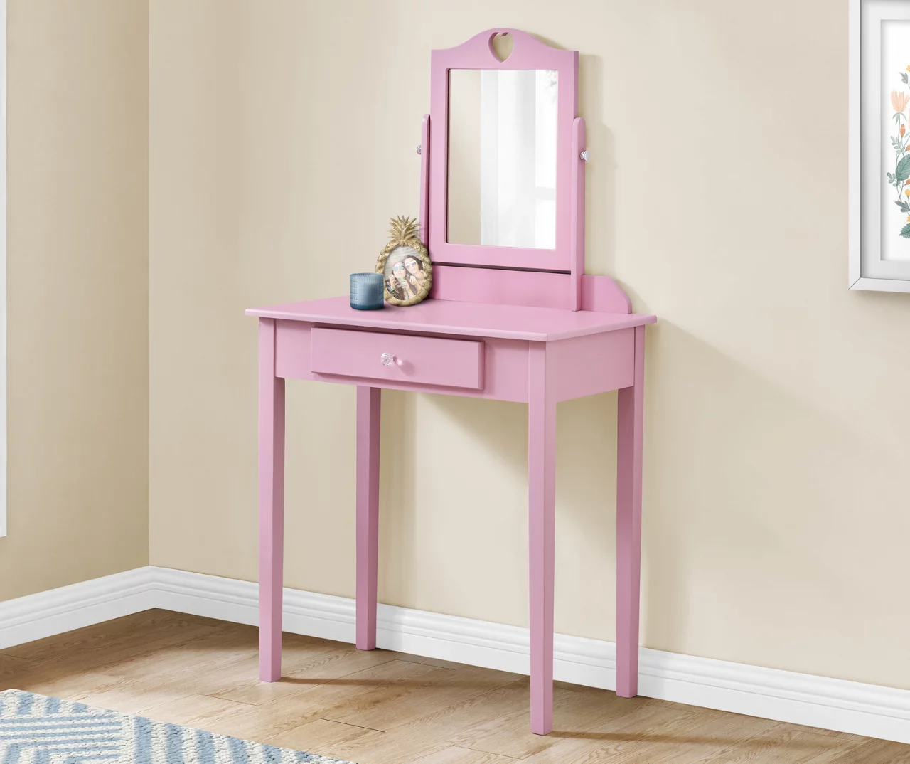 Pink Vanity Table With Mirror 3 Pink Vanity Table With Mirror