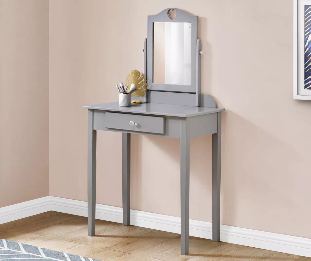 Gray Vanity Table With Mirror 3 Gray Vanity Table With Mirror