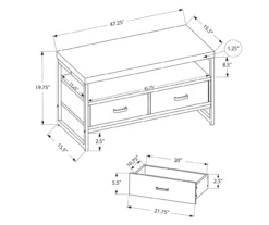 48" Dark Taupe 2-Drawer TV Stand -Living Room Furniture Store 810512921 3