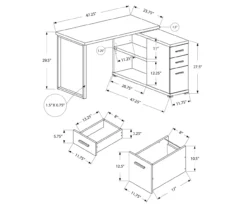Gray Reversible L-Shaped Corner Desk 9 Gray Reversible L-Shaped Corner Desk -Living Room Furniture Store 810512938 3