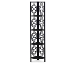 Monarch Geometric 4-Shelf Corner Bookcase