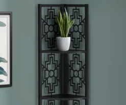 Monarch Geometric 4-Shelf Corner Bookcase -Living Room Furniture Store 810512948 4