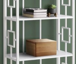 White Square 4-Shelf Open Bookcase -Living Room Furniture Store 810512949 4