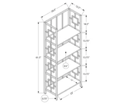 Espresso Square 4-Shelf Open Bookcase -Living Room Furniture Store 810512950 3