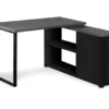 Gray & Black L-Shaped 3-Drawer Computer Desk -Living Room Furniture Store 810512962 2