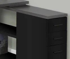 Gray & Black L-Shaped 3-Drawer Computer Desk 10 Gray & Black L-Shaped 3-Drawer Computer Desk -Living Room Furniture Store 810512962 4