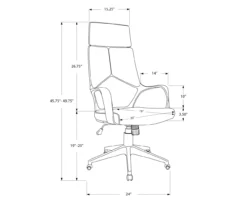 White & Gray Executive Office Chair -Living Room Furniture Store 810512972 11