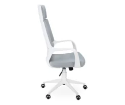 White & Gray Executive Office Chair -Living Room Furniture Store 810512972 5
