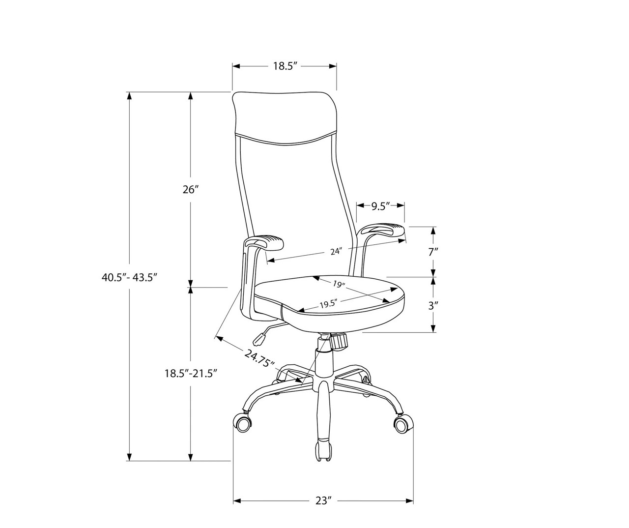 Black Multi-Position Office Chair 13 Black Multi-Position Office Chair - Image 11