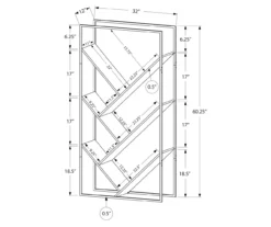 Brown 5-Shelf Slanted Bookcase -Living Room Furniture Store 810512985 3