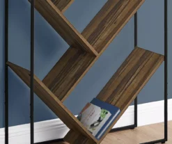 Brown 5-Shelf Slanted Bookcase -Living Room Furniture Store 810512985 4