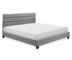 Gray Hudson King Upholstered Linen Fabric Bed -Living Room Furniture Store 810513494 2