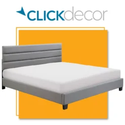 Gray Hudson King Upholstered Linen Fabric Bed -Living Room Furniture Store 810513494