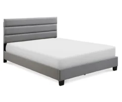 Gray Hudson Queen Upholstered Linen Fabric Bed -Living Room Furniture Store 810513495 2