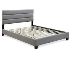 Gray Hudson Queen Upholstered Linen Fabric Bed -Living Room Furniture Store 810513495 3