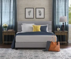 Gray Hudson Queen Upholstered Linen Fabric Bed -Living Room Furniture Store 810513495 4