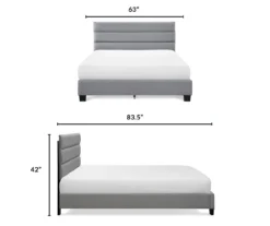 Gray Hudson Queen Upholstered Linen Fabric Bed -Living Room Furniture Store 810513495 6