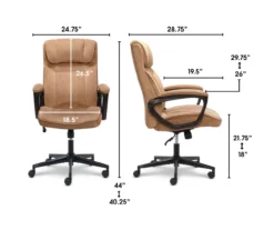 Hannah Beige Microfiber Office Chair -Living Room Furniture Store 810513511 3 1