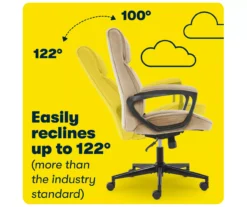 Hannah Beige Microfiber Office Chair -Living Room Furniture Store 810513511 A0 9 1