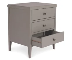 Gray Finley Wood 3-Drawer Nightstand -Living Room Furniture Store 810513522 3