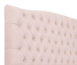 French Blush Pink Celeste Upholstered King Headboard -Living Room Furniture Store 810513528 4
