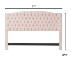 French Blush Pink Celeste Upholstered Queen Headboard 10 French Blush Pink Celeste Upholstered Queen Headboard -Living Room Furniture Store 810513529 3