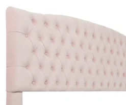 French Blush Pink Celeste Upholstered Queen Headboard 11 French Blush Pink Celeste Upholstered Queen Headboard -Living Room Furniture Store 810513529 4