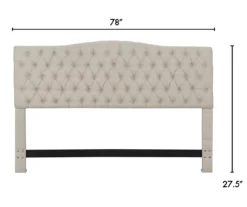 Beige Celeste Upholstered Linen King Headboard -Living Room Furniture Store 810513532 3