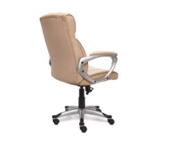 Fawn Tan Linen Executive Office Chair -Living Room Furniture Store 810513549 6