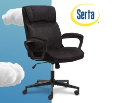 Hannah Charcoal Gray Microfiber Office Chair -Living Room Furniture Store 810513553