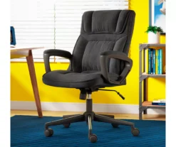 Hannah Charcoal Gray Microfiber Office Chair -Living Room Furniture Store 810513553 A0 12