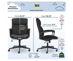 Hannah Charcoal Gray Microfiber Office Chair -Living Room Furniture Store 810513553 A0 3