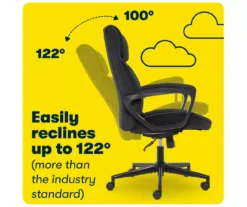 Hannah Charcoal Gray Microfiber Office Chair -Living Room Furniture Store 810513553 A0 8