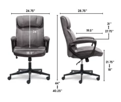 Gray & Black Executive Office Chair -Living Room Furniture Store 810513554 3