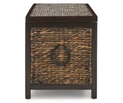 Rustic Black Wicker Storage Trunk -Living Room Furniture Store 810513555 12