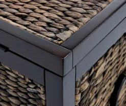 Rustic Black Wicker Storage Trunk -Living Room Furniture Store 810513555 14