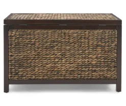 Rustic Black Wicker Storage Trunk -Living Room Furniture Store 810513555 15