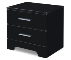 Black Hudson 2-Drawer Wood Nightstand -Living Room Furniture Store 810513557 2