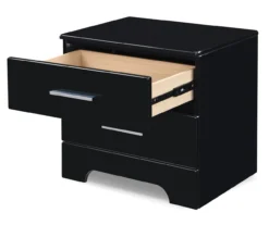 Black Hudson 2-Drawer Wood Nightstand -Living Room Furniture Store 810513557 5