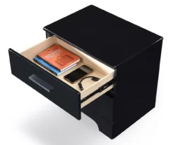 Black Hudson 2-Drawer Wood Nightstand -Living Room Furniture Store 810513557 7