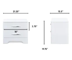 White Hudson 2-Drawer Wood Nightstand -Living Room Furniture Store 810513558 4