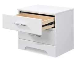 White Hudson 2-Drawer Wood Nightstand -Living Room Furniture Store 810513558 5