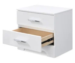 White Hudson 2-Drawer Wood Nightstand -Living Room Furniture Store 810513558 6