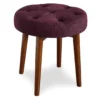 Penelope Eggplant Tufted Stool -Living Room Furniture Store 810513574 2