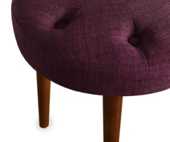 Penelope Eggplant Tufted Stool -Living Room Furniture Store 810513574 4