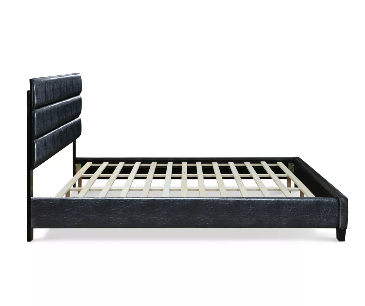 Black Channel Tufted King Upholstered Bed Frame 5 Black Channel Tufted King Upholstered Bed Frame - Image 3