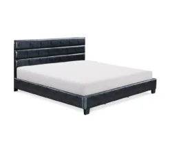 Black Channel Tufted King Upholstered Bed Frame 22 Black Channel Tufted King Upholstered Bed Frame -Living Room Furniture Store 810513588 2