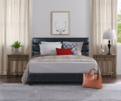 Black Channel Tufted King Upholstered Bed Frame 32 Black Channel Tufted King Upholstered Bed Frame -Living Room Furniture Store 810513588 5